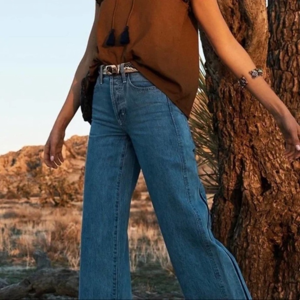 Happy X Nature High Rise Crop Wide Leg Jeans Size 27